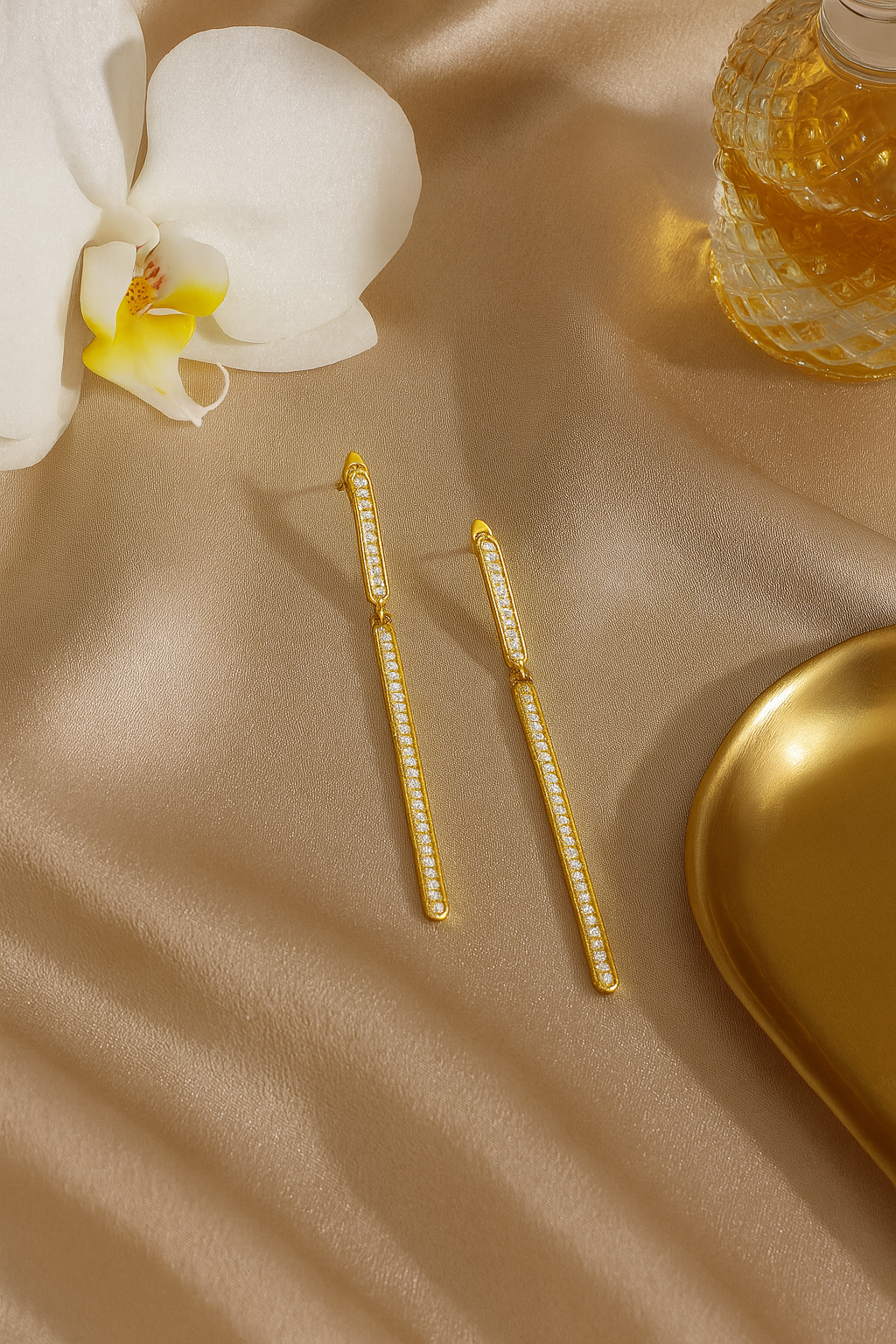 Long Gold Drop Earrings for Women