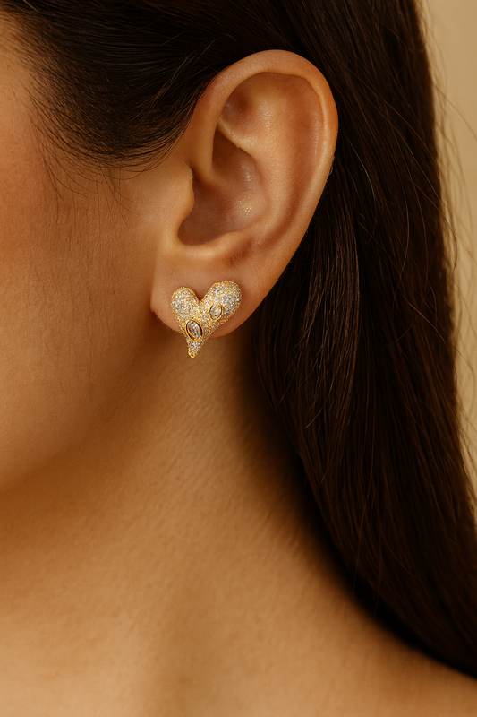 Cute Heart Stud Earrings for Women