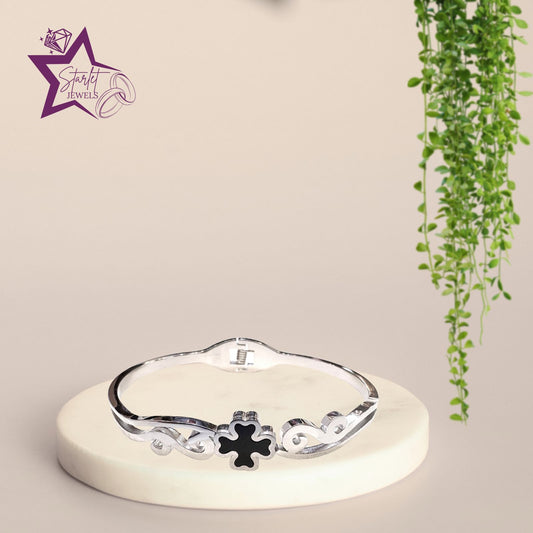 Silver Designer Roman Cross Hand Cuff Bracelet