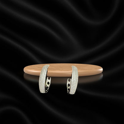 Gold Plated American Diamond Hoop Earrings for Women