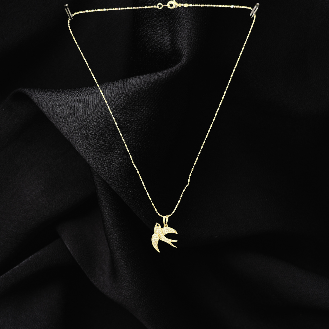 Chain & Sparkle Bird Pendant