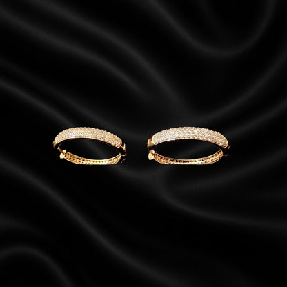 Gold Plated American Diamond Hoop Earrings for Women