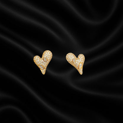 Cute Heart Stud Earrings for Women