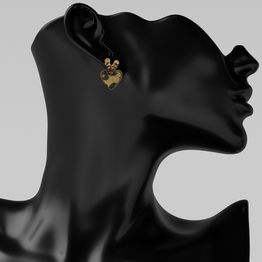 Heart Shaped Leopard Print Earrings for Women
