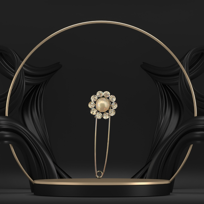 Pearl Flower Brooch Pin for Women
