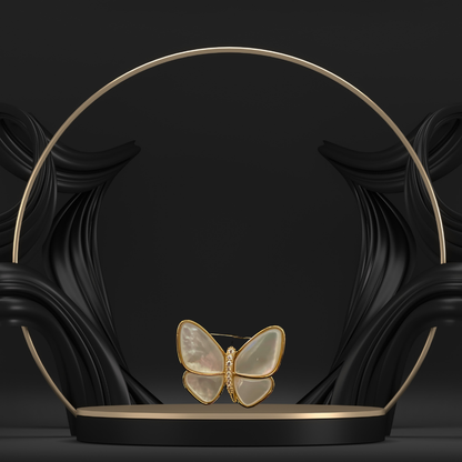 Butterfly Brooch for Women with MOP Wings