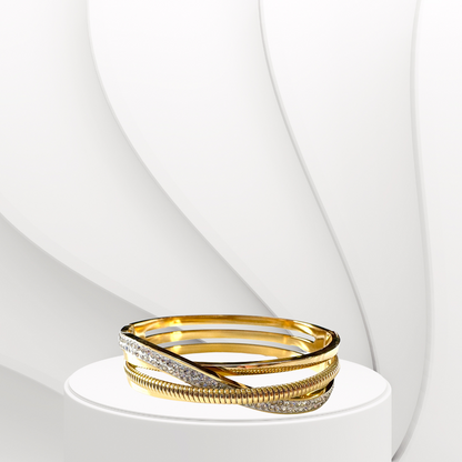 Multi-Layered AD-Studded Handcuff Bracelet