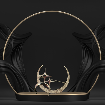 Elegant & Bold Moon and Star Brooch for Women