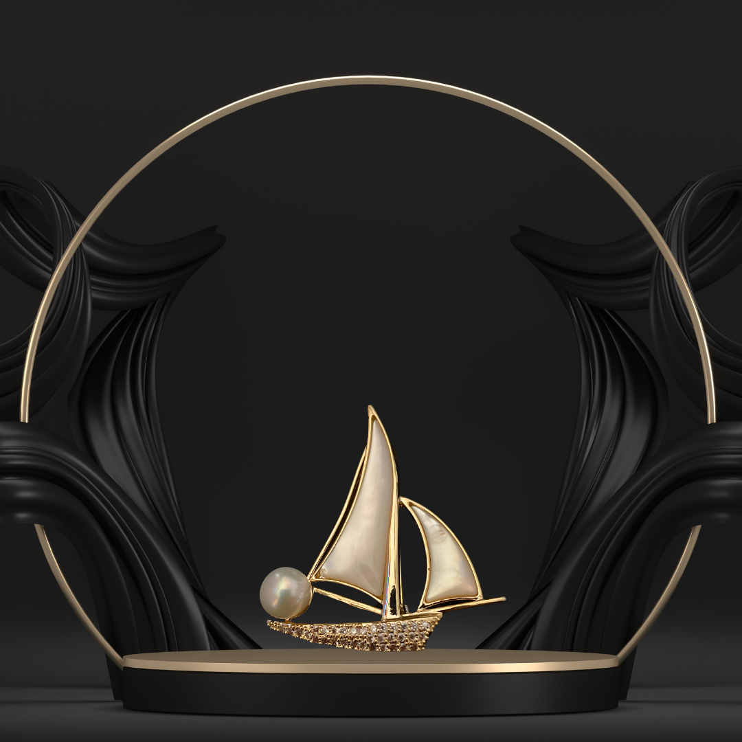 Sailing Ship Brooch for Women
