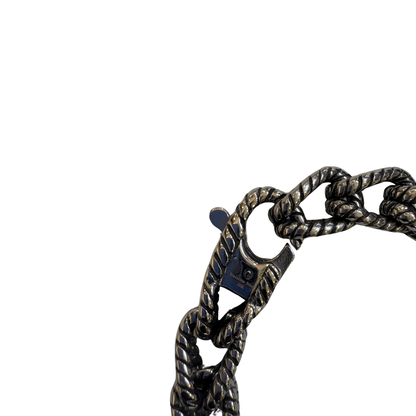 Rope Chain Oxidized Stainless Steel Bracelet for Men & Boy – Vintage Textured Cuban Link Design