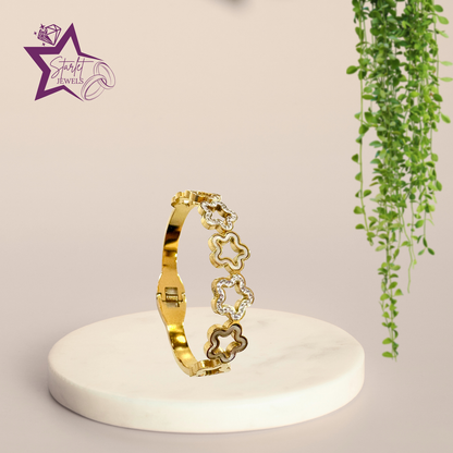 Clover AD Studded Cuff Bracelet