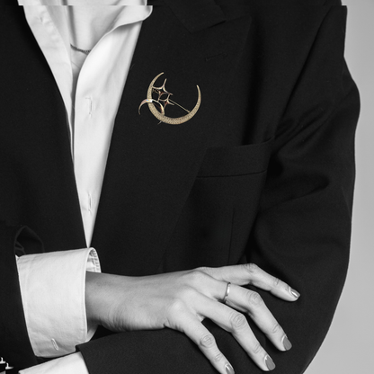Elegant & Bold Moon and Star Brooch for Women
