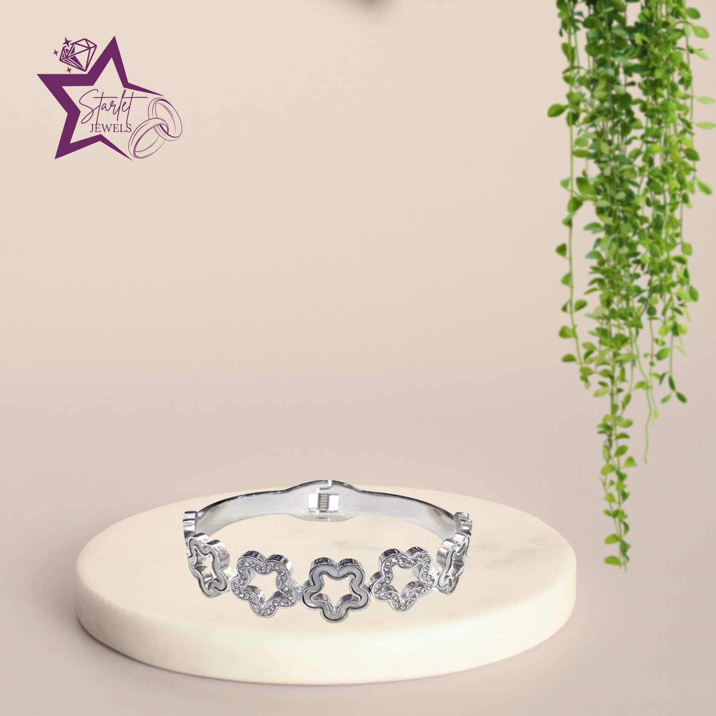 Clover AD Studded Cuff Bracelet