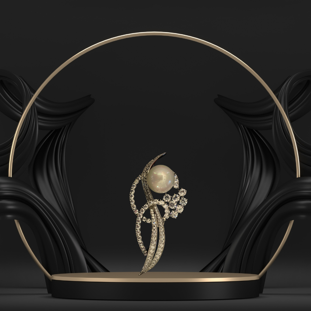 Infinity Pearl Brooch for Women
