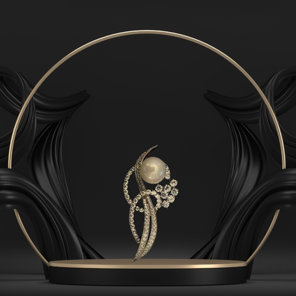 Infinity Pearl Brooch for Women