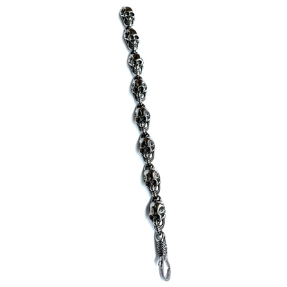 Skull Chain Bracelet with Locking Mechanism
