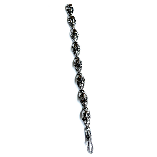 Skull Chain Bracelet with Locking Mechanism