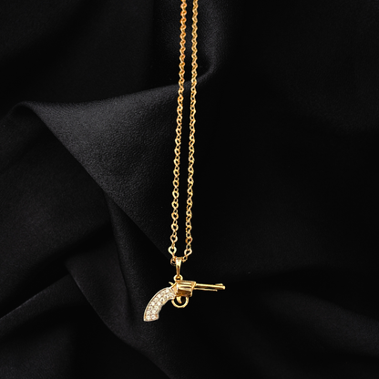 Small Gun Pendant with Chain