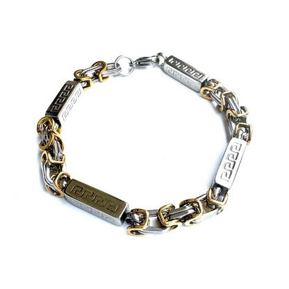 Men's Unique Chain Bracelet with Brick Bar