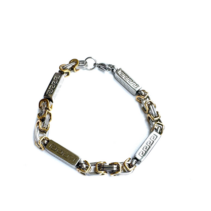 Men's Unique Chain Bracelet with Brick Bar
