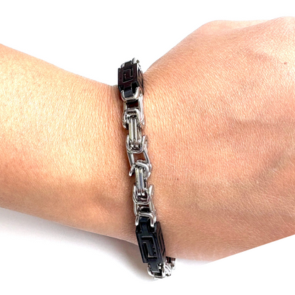 Men's Unique Chain Bracelet with Brick Bar