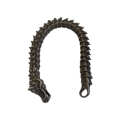 Fierce Black Dragon Pure Titanium Steel | Gothic Ouroboros Design Bracelet