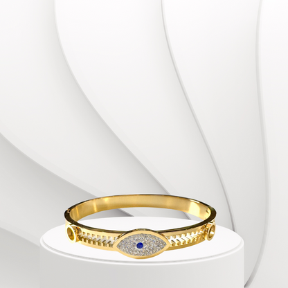Evil Eye Design Handcuff Bracelet