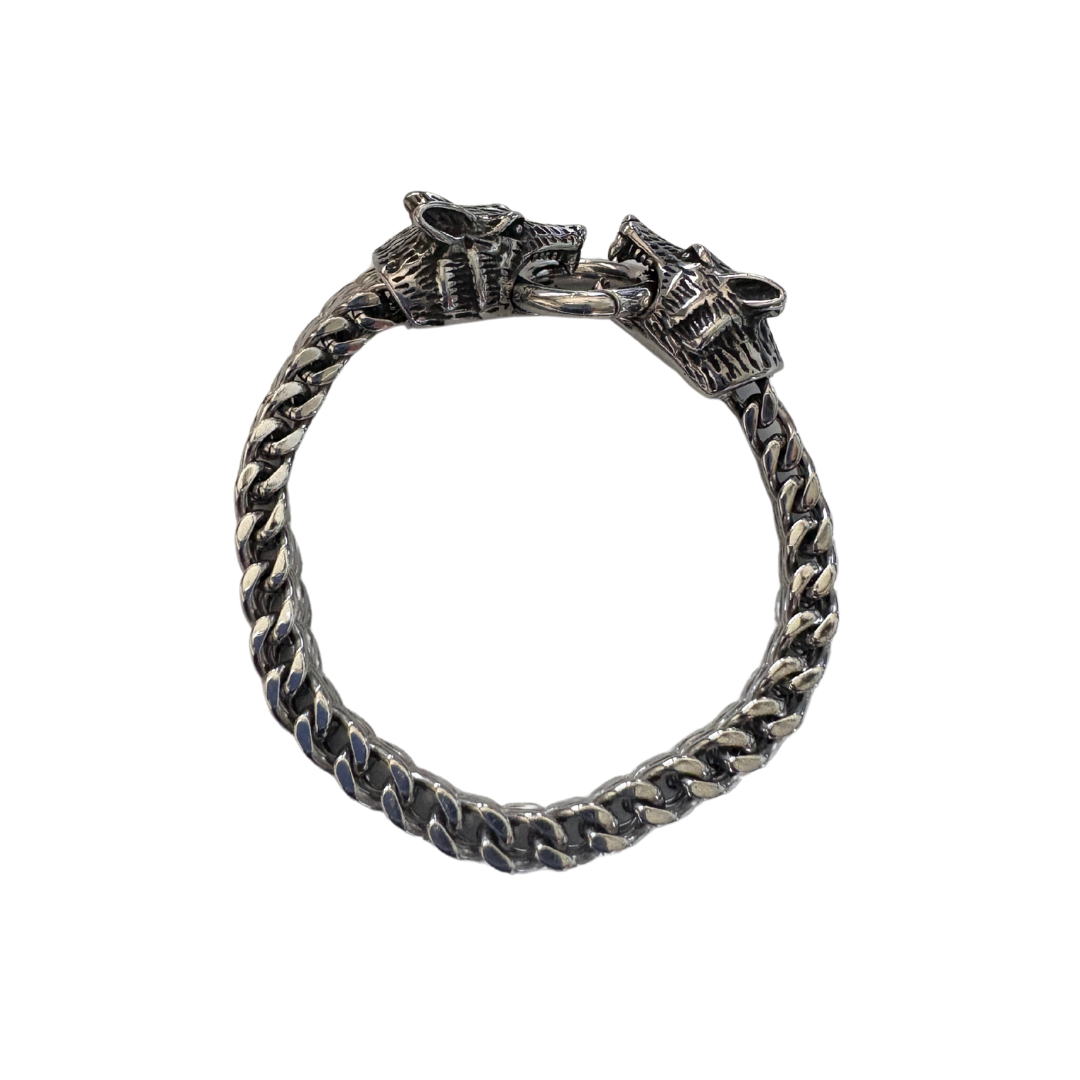 Wolf Head Viking Bracelet for Men & Boy | Norse Jewelry