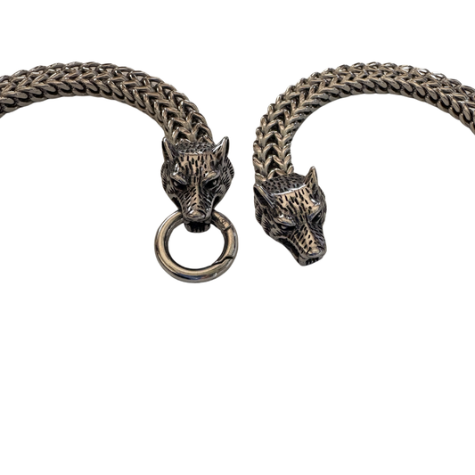 Wolf Head Viking Bracelet for Men & Boy | Norse Jewelry