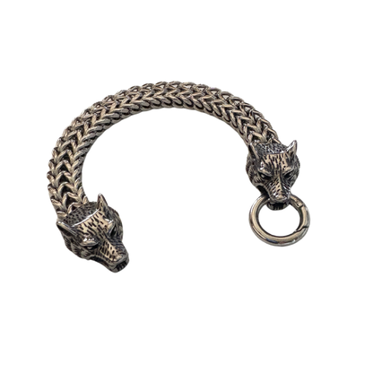 Wolf Head Viking Bracelet for Men & Boy | Norse Jewelry