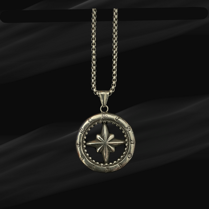 Medieval Circle Pendant with Comet Star – Cosmic Warrior Necklace