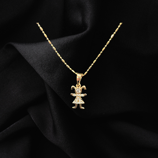 Chain & Sparkling Doll Pendant