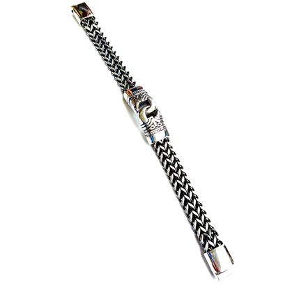 Interlock Design Chain Bracelet with Magnetic Closure