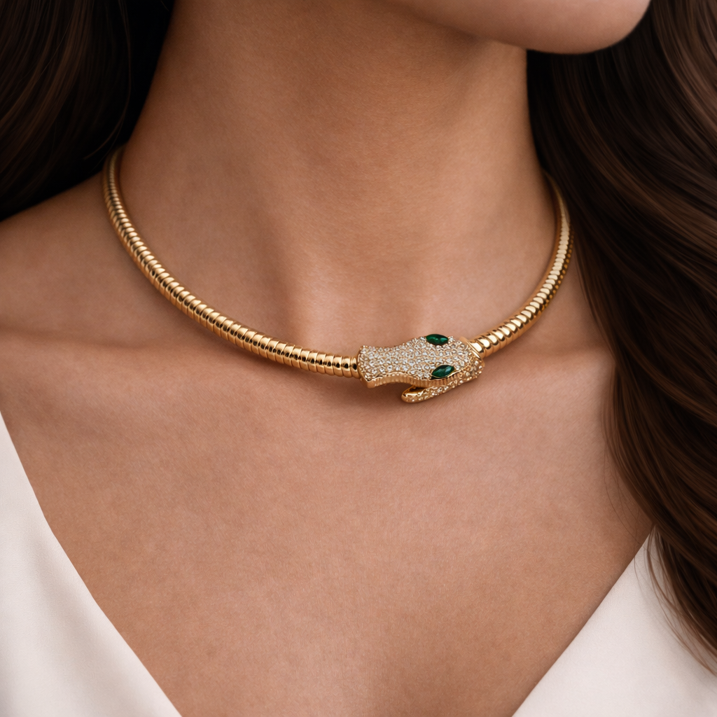 Snake Choker with Emerald Eyes and AD