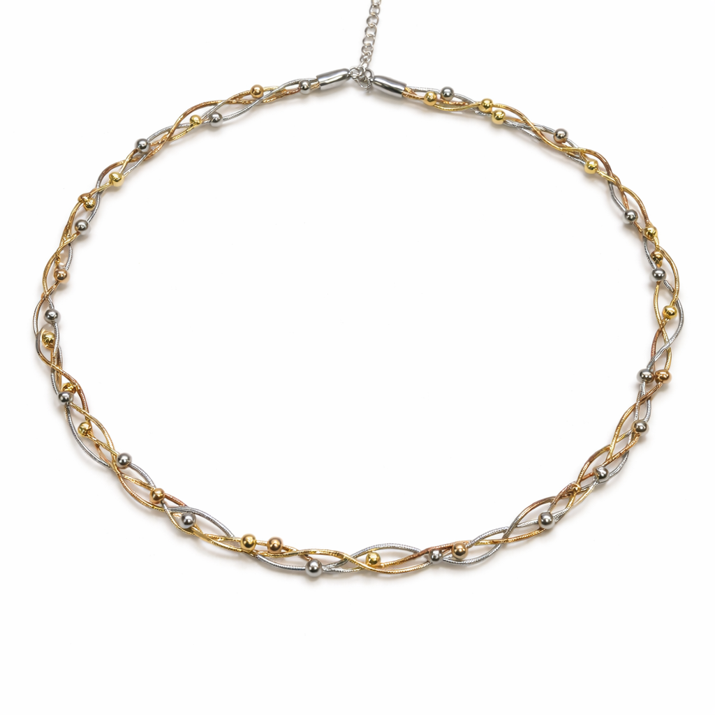 Elegant Two-Tone Twisted Rope Necklace