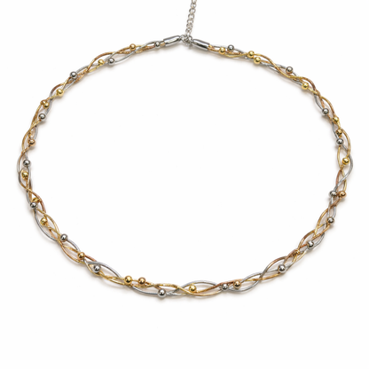Elegant Two-Tone Twisted Rope Necklace