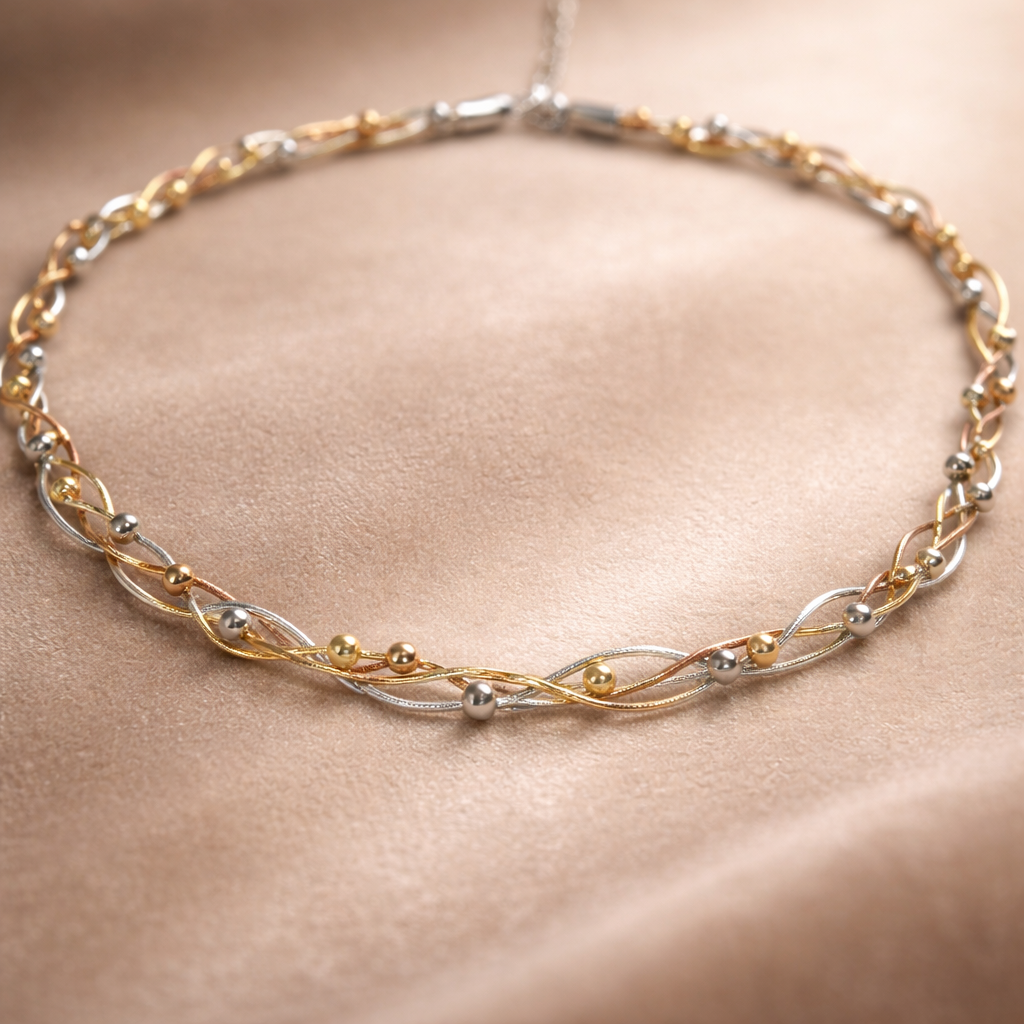Elegant Two-Tone Twisted Rope Necklace
