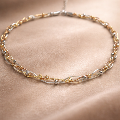 Elegant Two-Tone Twisted Rope Necklace