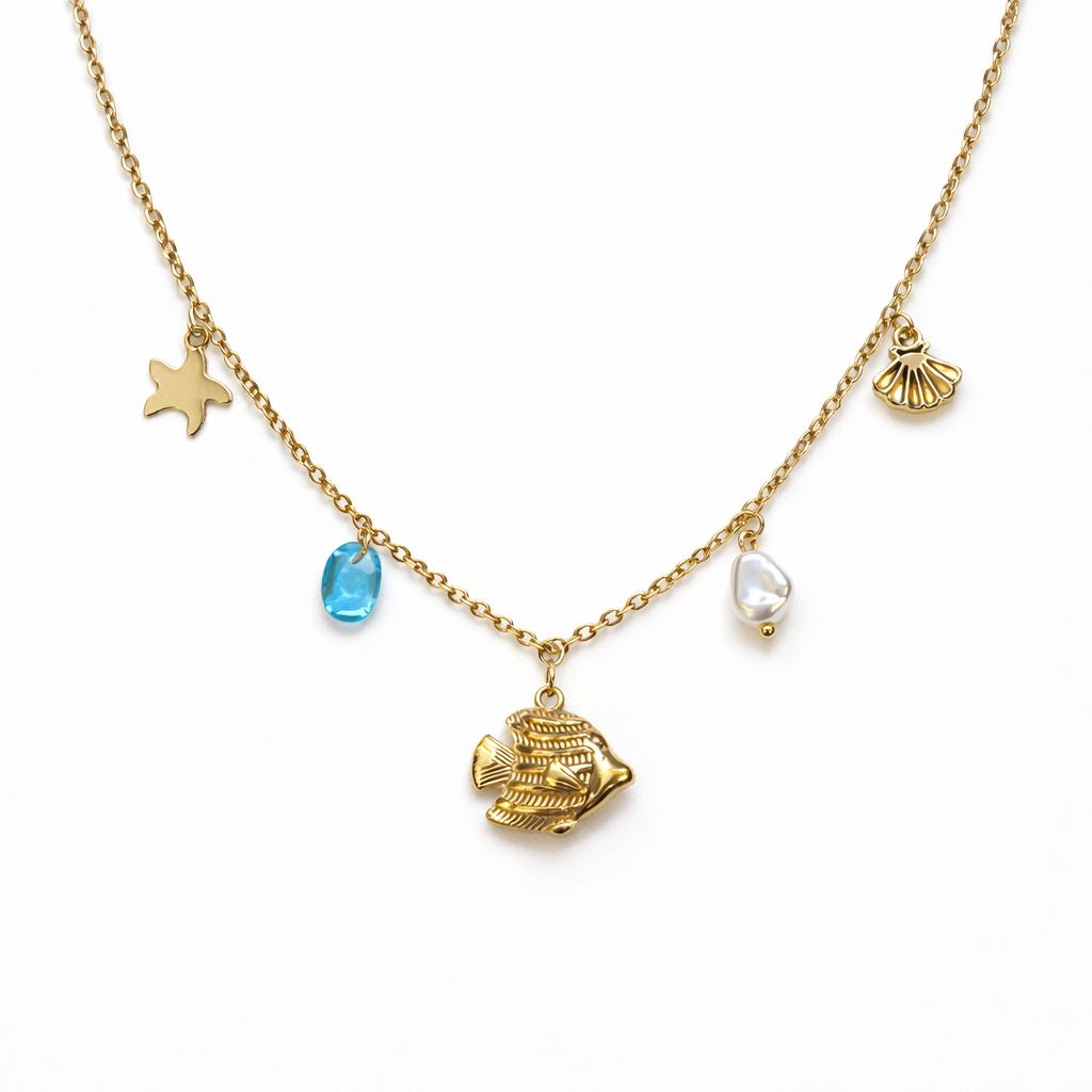 Elegant Charm Necklace with Gemstone