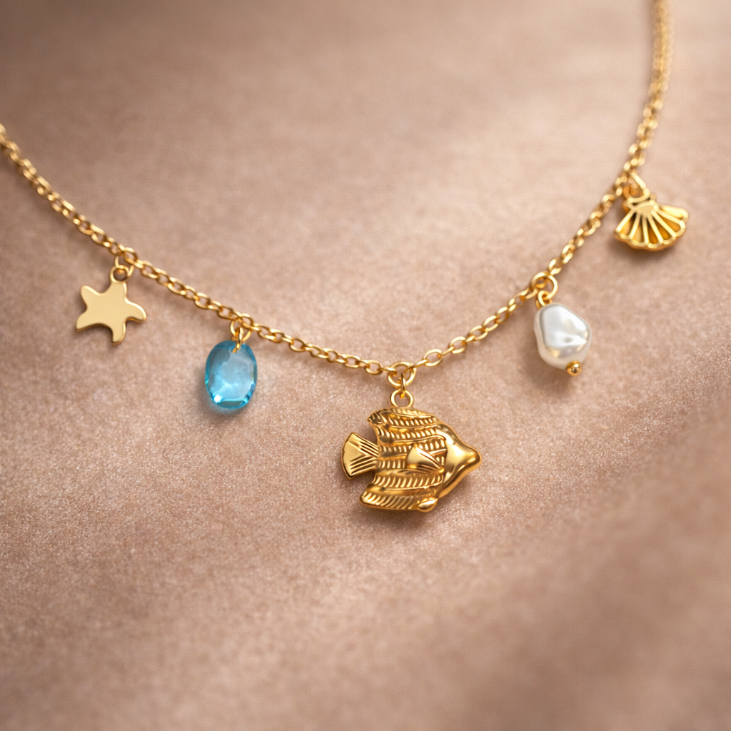 Elegant Charm Necklace with Gemstone