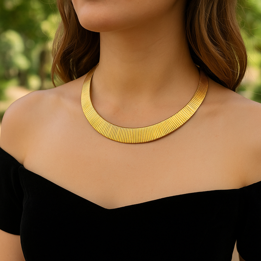 Bold Gold Plated Collar Necklace for Women | Statement Choker Jewelry for Parties & Occasions