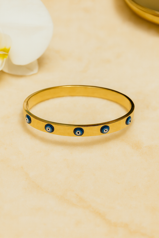 Golden Evil Eye Cuff Bracelet