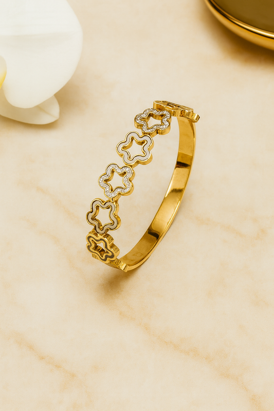 Clover AD Studded Cuff Bracelet