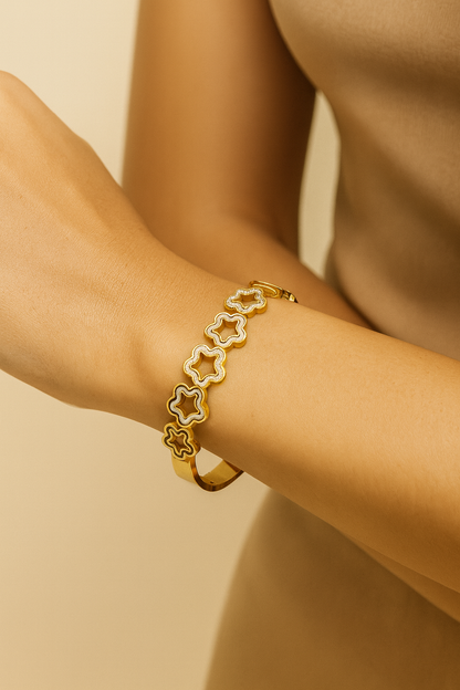 Clover AD Studded Cuff Bracelet