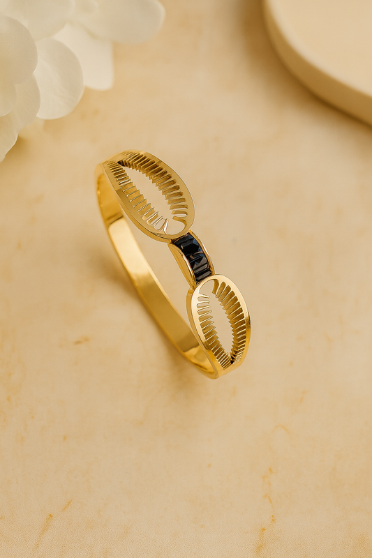 Unique Elegant Heavy AD-Studded Handcuff Bracelet
