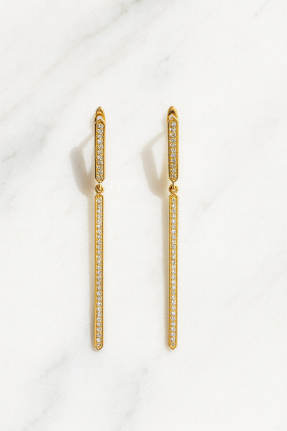 Long Gold Drop Earrings for Women