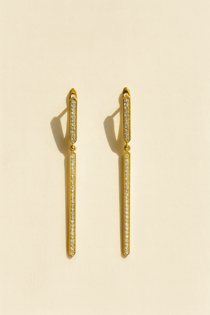 Long Gold Drop Earrings for Women