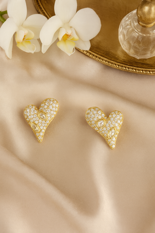 Cute Heart Stud Earrings for Women