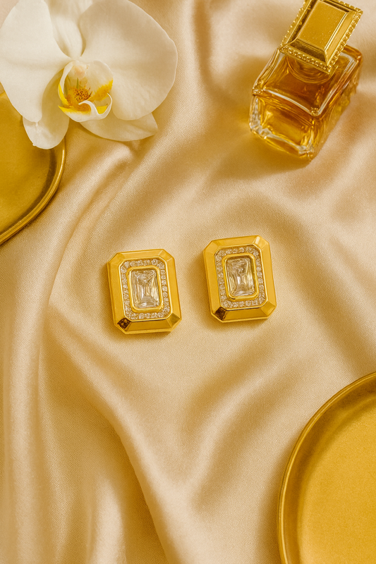 Gold-Plated Stud Earrings for Women