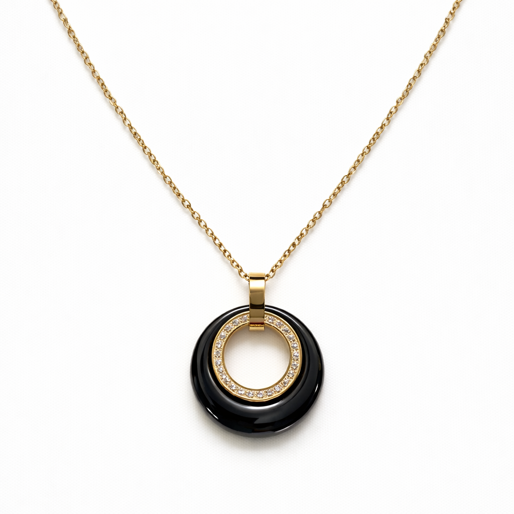 Elegant Gold and Black Onyx Necklace